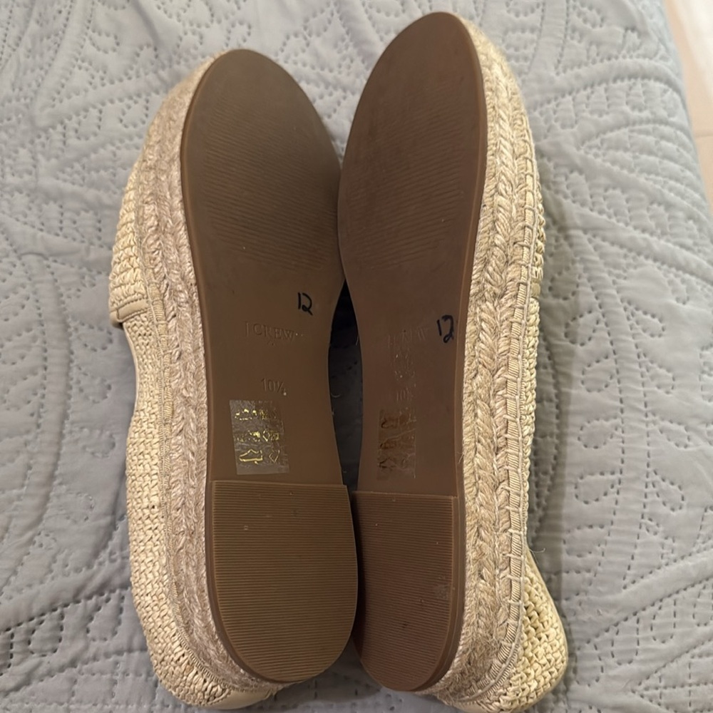 J. Crew Espadrille Woven Flats in Natural Raffia 10.5 Made in Spain - Picture 6 of 6